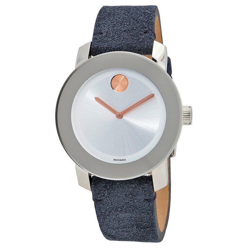 movado-bold-silver-sunray-dial-ladies-suede-watch-3600446 3600446 - Image 1